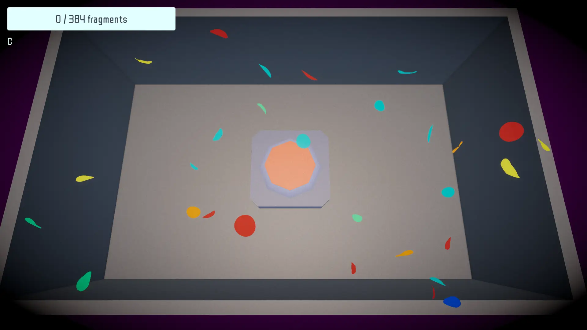 Smashy Cubes reset button in 3D with punch animation for restarting the game